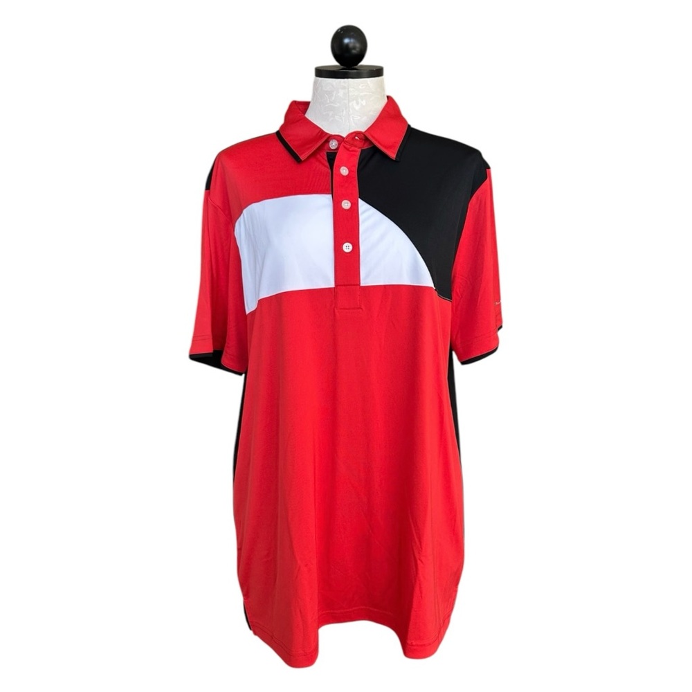 Sligo NEW Men's Kingston Polo Shirt Golf Collared Red Black Short Sleeve Size L